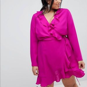 Ruffle wrap mini dress